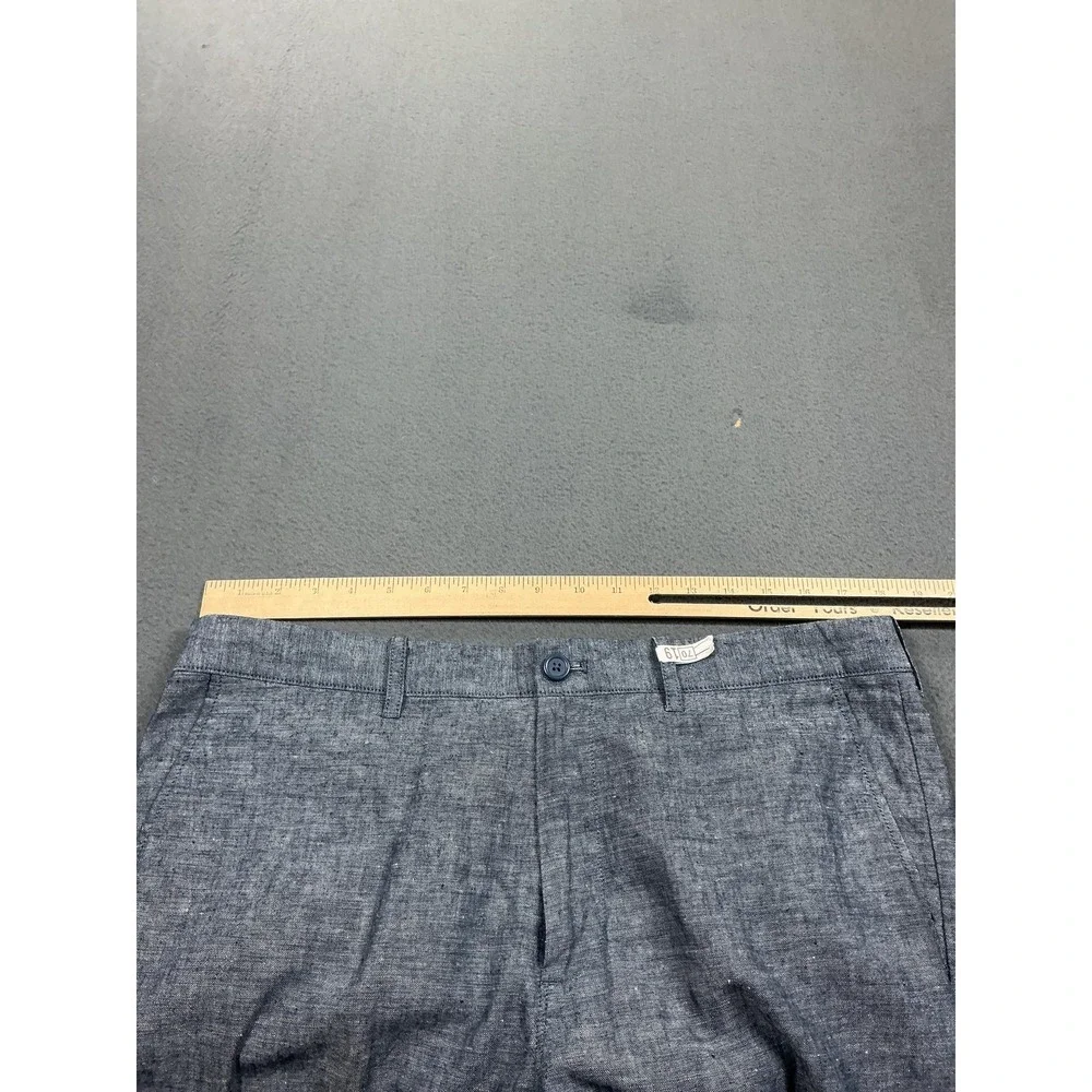 J.Crew The Driggs Pants Mens 35x32 Blue Linen Chambray Slim Chino‎ Preppy Spring